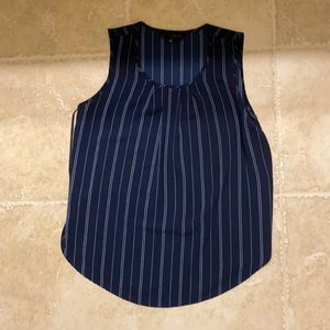 striped no sleeve blouse